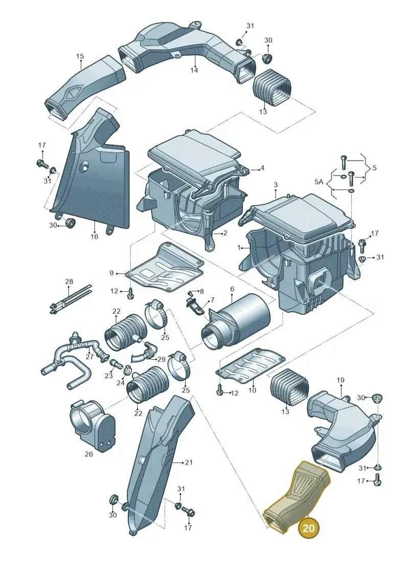 427129927A — Audi R8 qu. 5.2 (2012-2015) diagram 752133260, position 20
