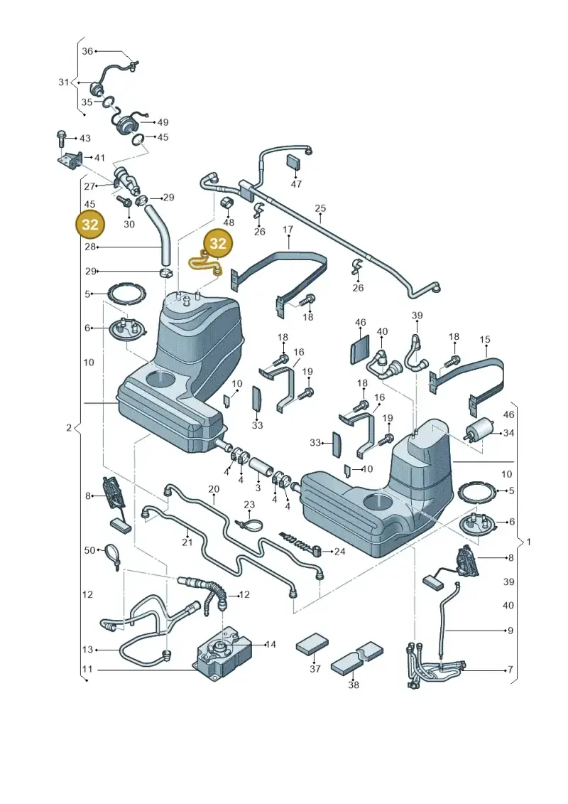 427201163A — Audi R8 qu. 5.2 (2012-2015) diagram 752201000, position 32