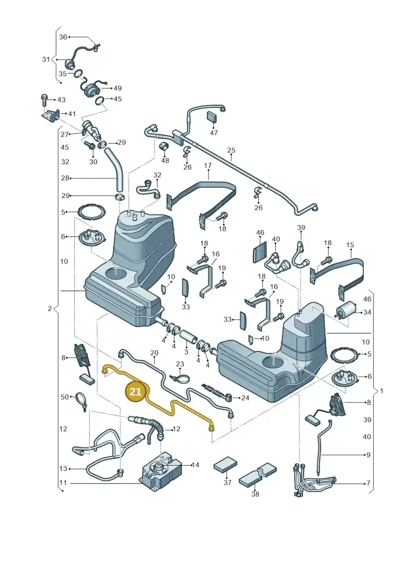 427201419 — Audi R8 qu. 5.2 (2012-2015) diagram 752201000, position 21