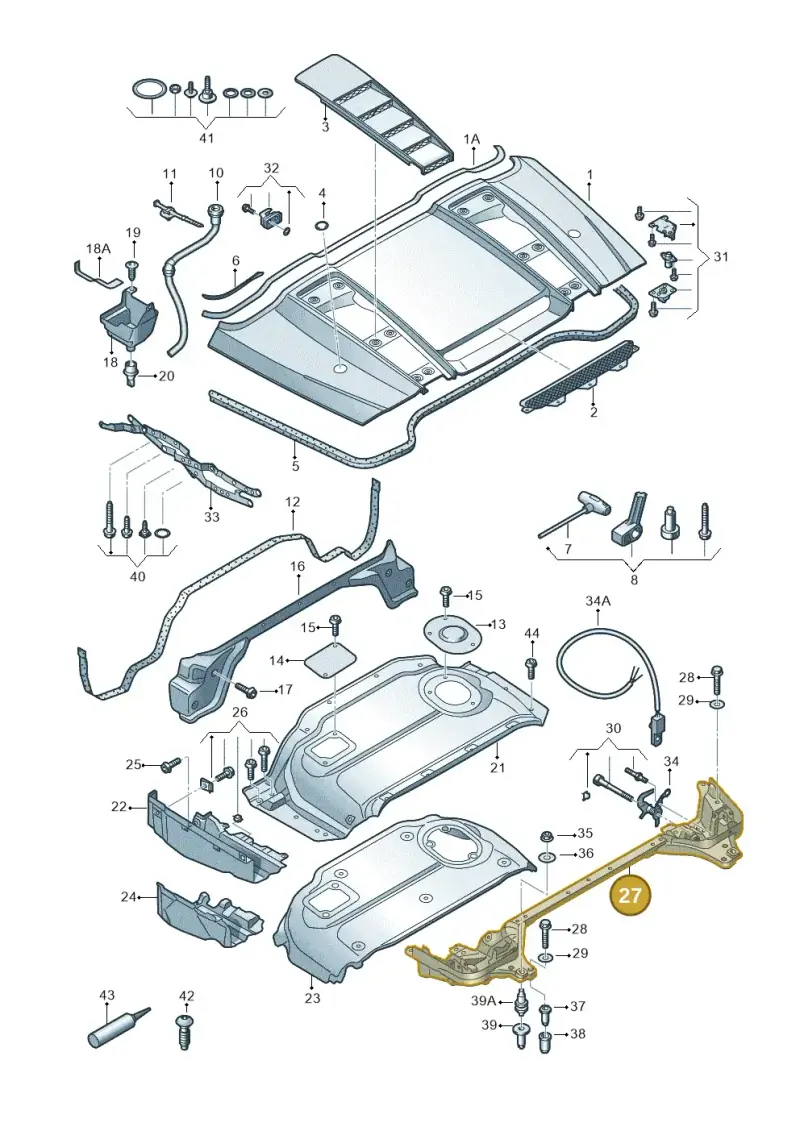 427825131F — Audi R8 qu. 5.2 (2012-2015) diagram 618825700, position 27
