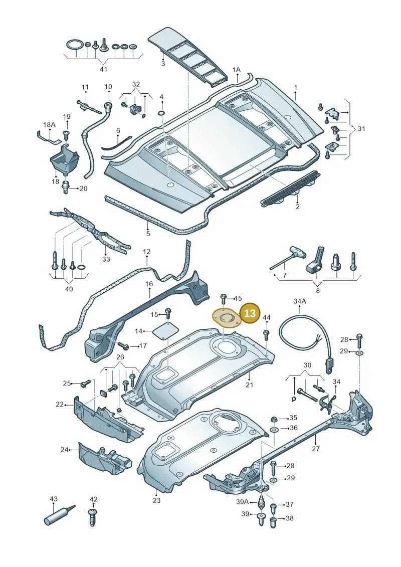 427825182H — Audi R8 qu. 5.2 (2012-2015) diagram 618825700, position 13