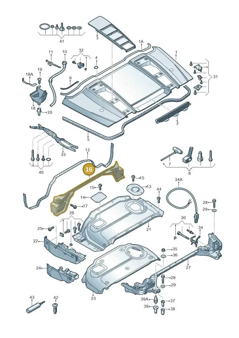 427825359C — Audi R8 qu. 5.2 (2012-2015) diagram 618825700, position 16