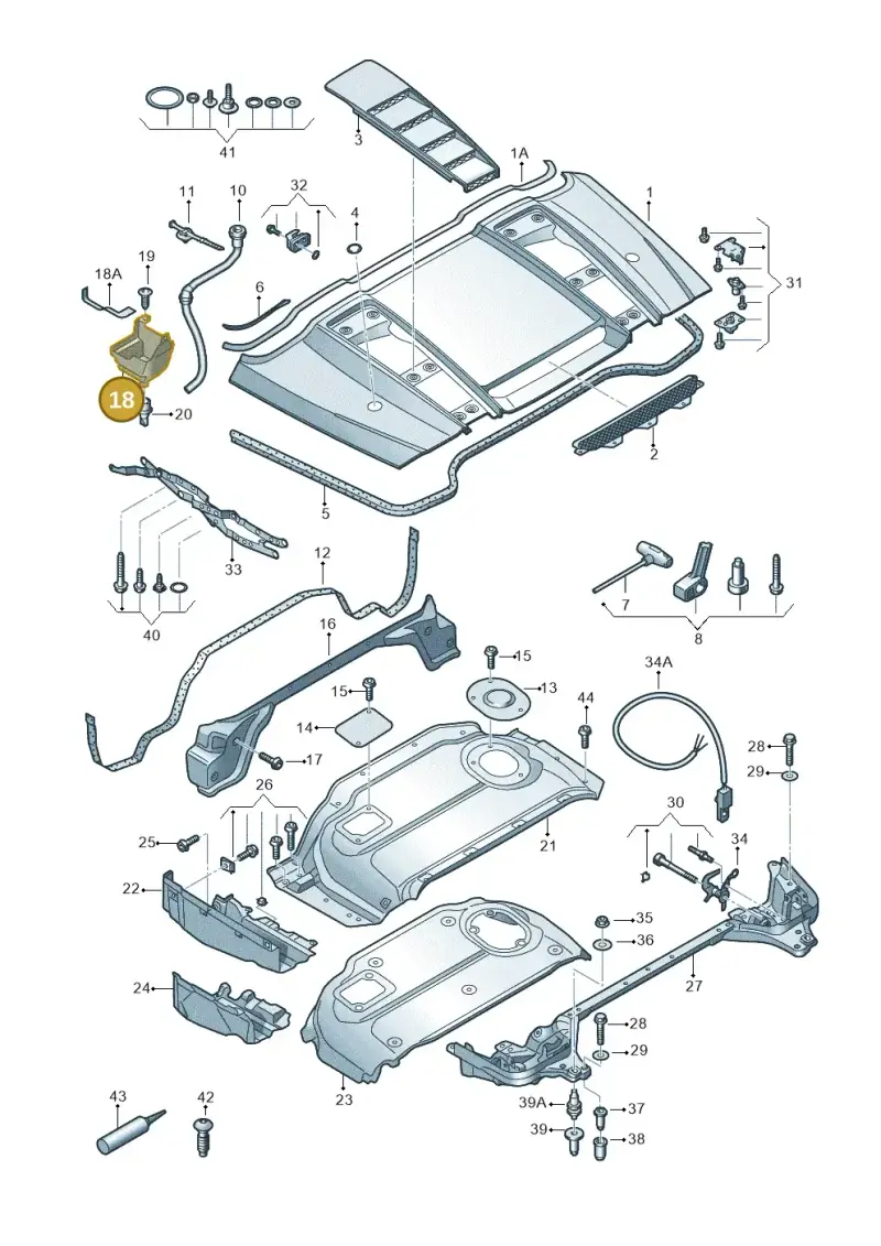 427825762B — Audi R8 qu. 5.2 (2012-2015) diagram 618825700, position 18