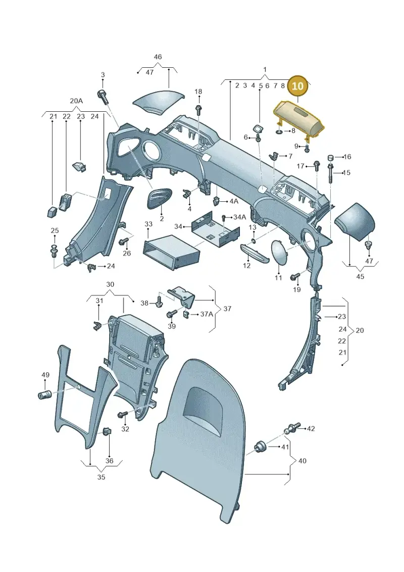 427863575A25D — Audi R8 qu. 5.2 (2012-2015) diagram 618867500, position 10