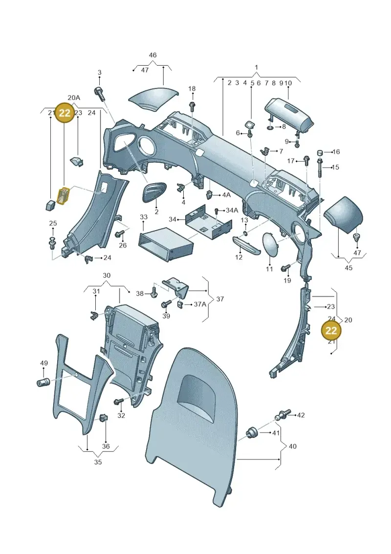 4278671106PS — Audi R8 qu. 5.2 (2012-2015) diagram 618867500, position 22