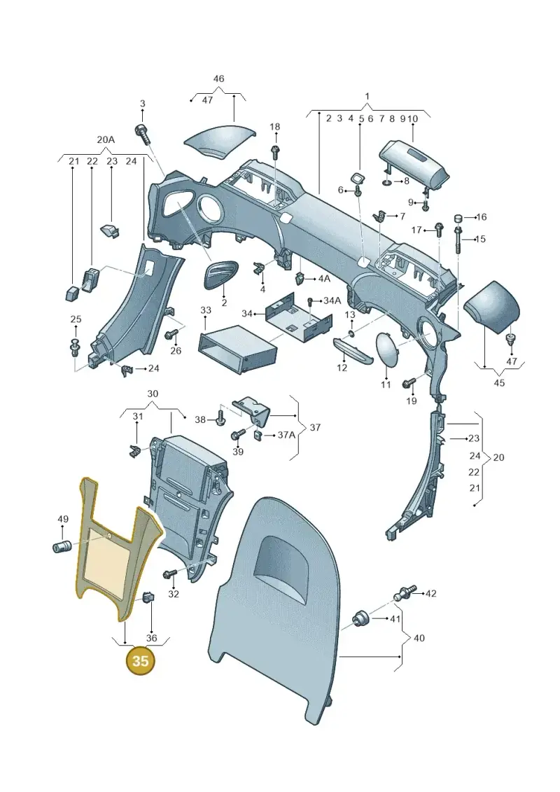 427867925A6PS — Audi R8 qu. 5.2 (2012-2015) diagram 618867500, position 35