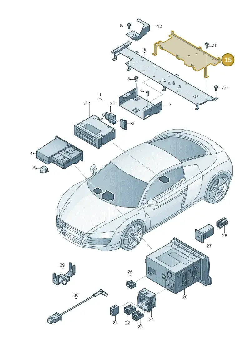 427880927A — Audi R8 qu. 5.2 (2012-2015) diagram 618035380, position 15