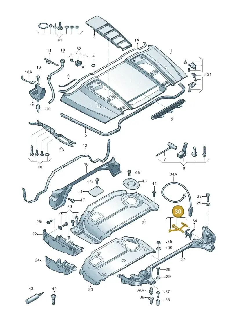 427898825A — Audi R8 qu. 5.2 (2012-2015) diagram 618825700, position 30