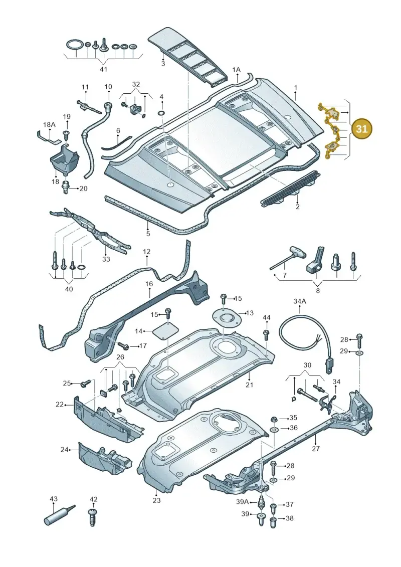 427898825B — Audi R8 qu. 5.2 (2012-2015) diagram 618825700, position 31