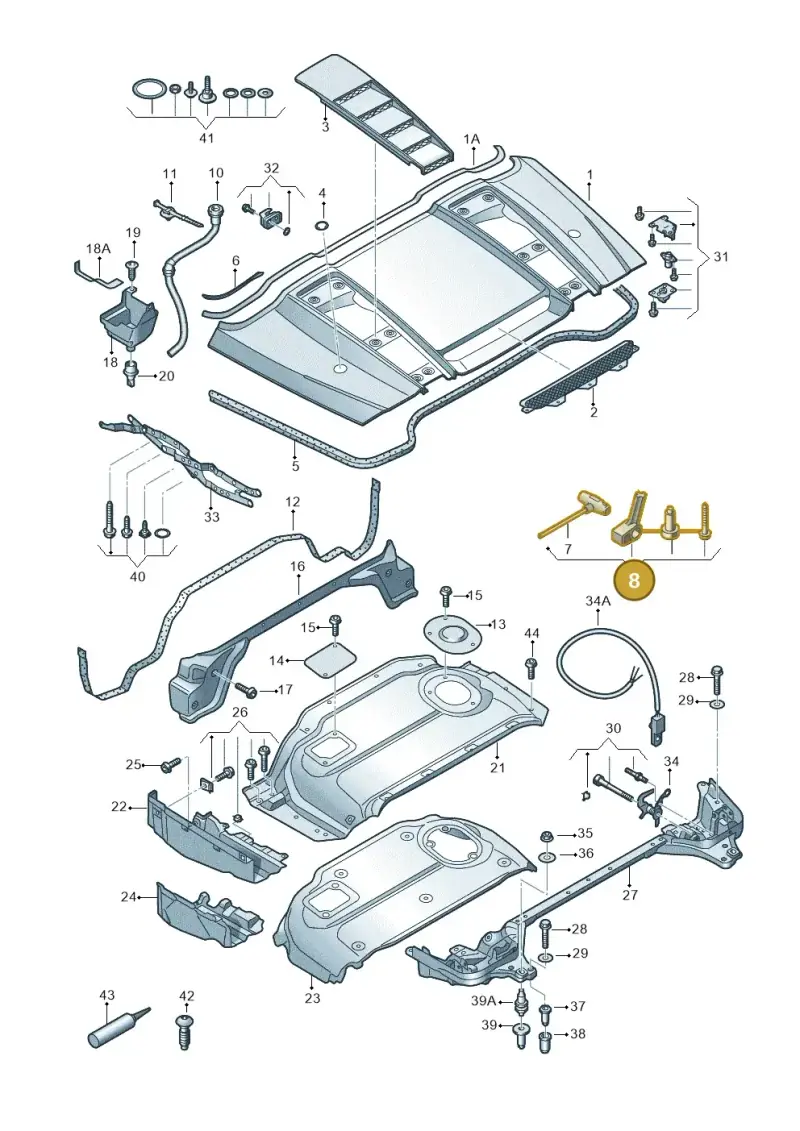 427898825F — Audi R8 qu. 5.2 (2012-2015) diagram 618825700, position 8