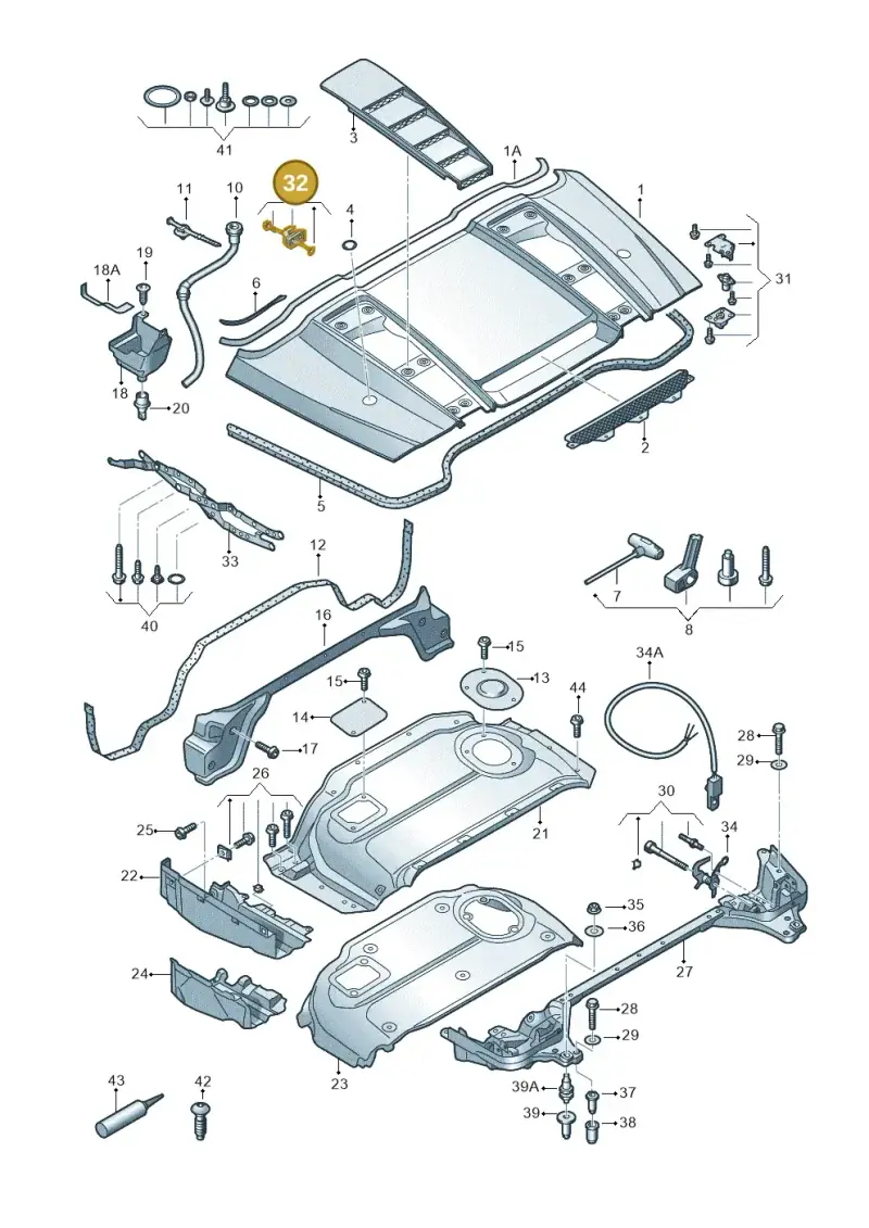 427898825H — Audi R8 qu. 5.2 (2012-2015) diagram 618825700, position 32