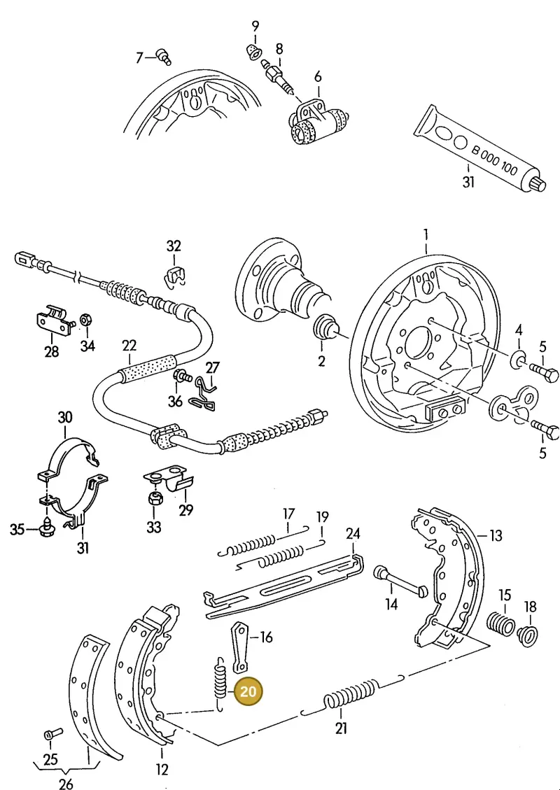 431609715 — Audi 90                93 (1992-1993) diagram 114609300, position 20