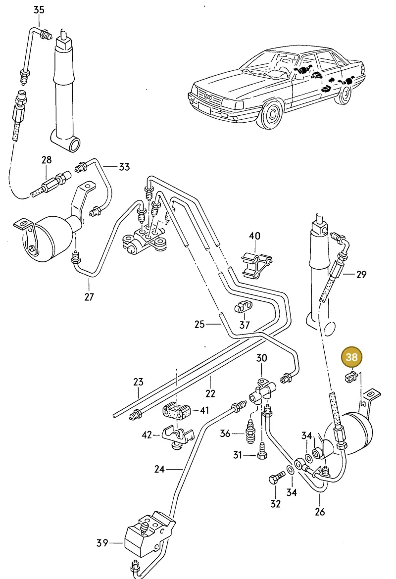 431616823B — Audi 100/Wagon (1989-1990) diagram 079089100, position 38