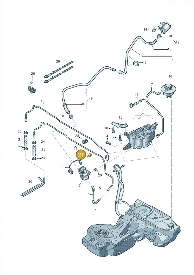 431616823B — Audi A4 av. 2.0 tdi (2011-2015) diagram 620201600, position 27