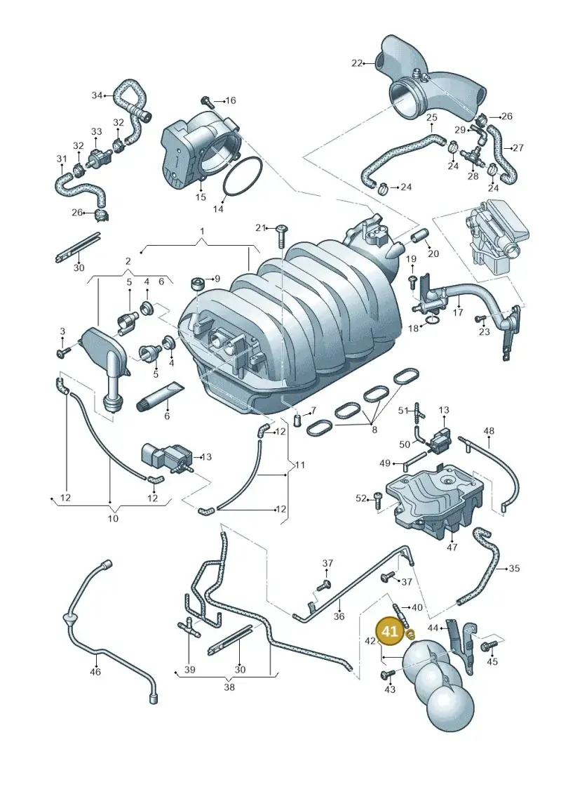 431820667 — Audi Q7 qu. 3.0 TDI (2009-2015) diagram 493133630, position 41