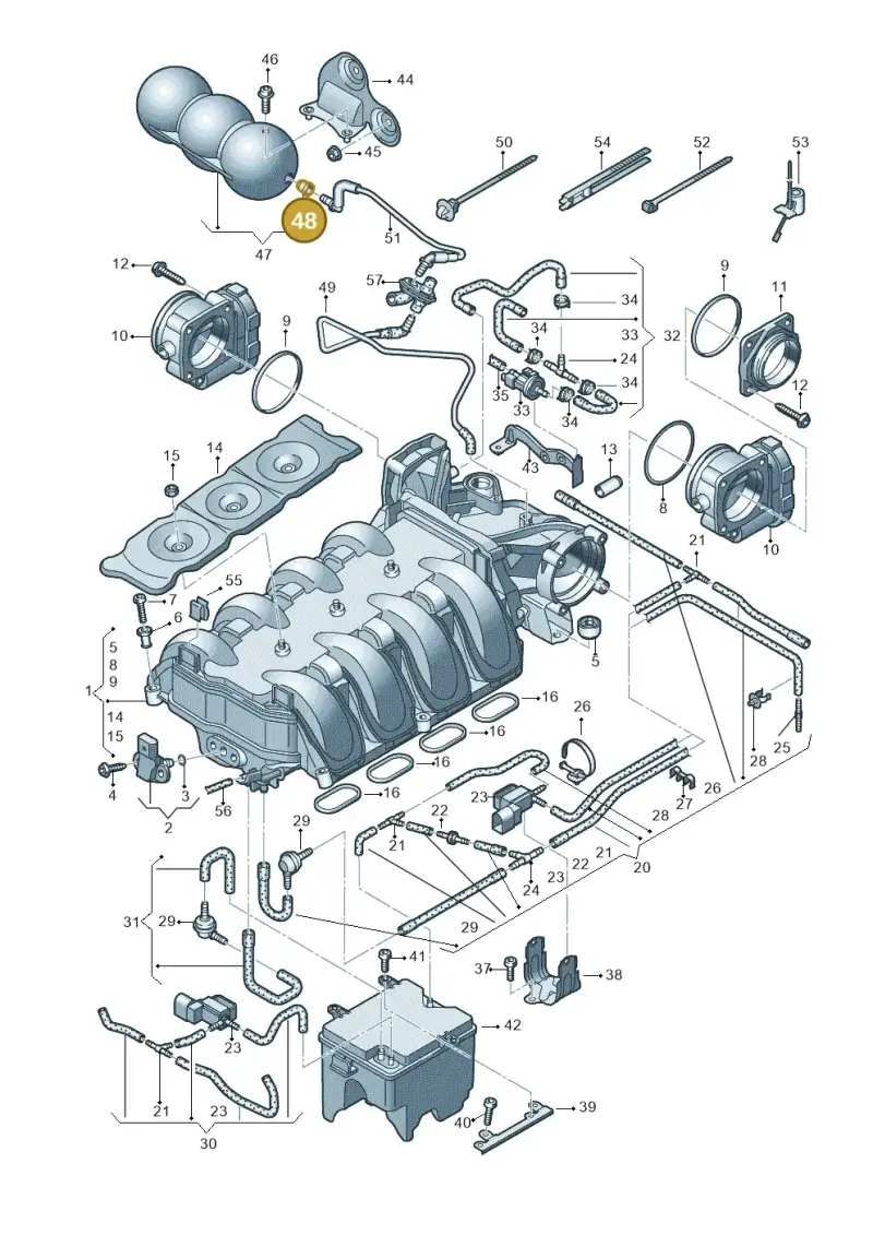 431820667 — Audi RS4 Av. qu. 4.2 (2012-2015) diagram 695133200, position 48