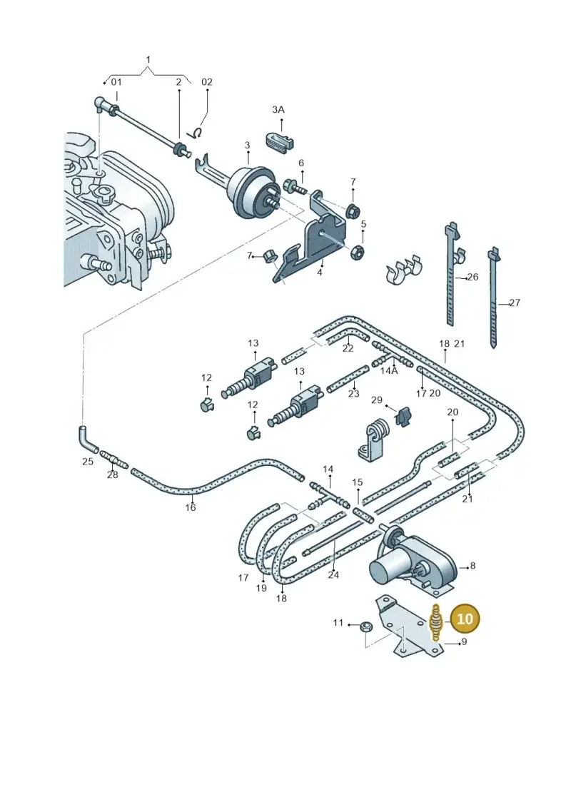 431907349 — Audi A4/Avant F8D-W-> (1997-1998) diagram 114907100, position 10