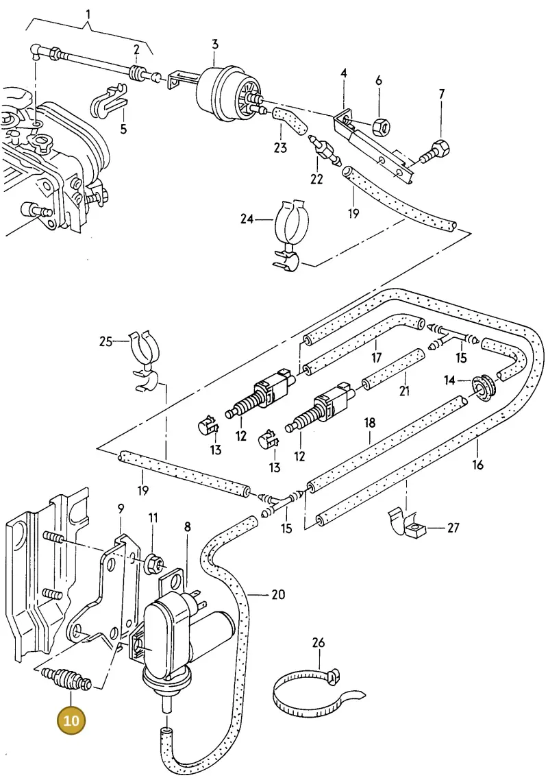 431907349 — Audi A8 (1996-1998) diagram 153907100, position 10