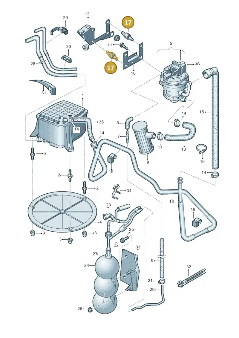 431907349 — Audi A4/S4/Av./qu.     05> (2005-) diagram 249201960, position 17