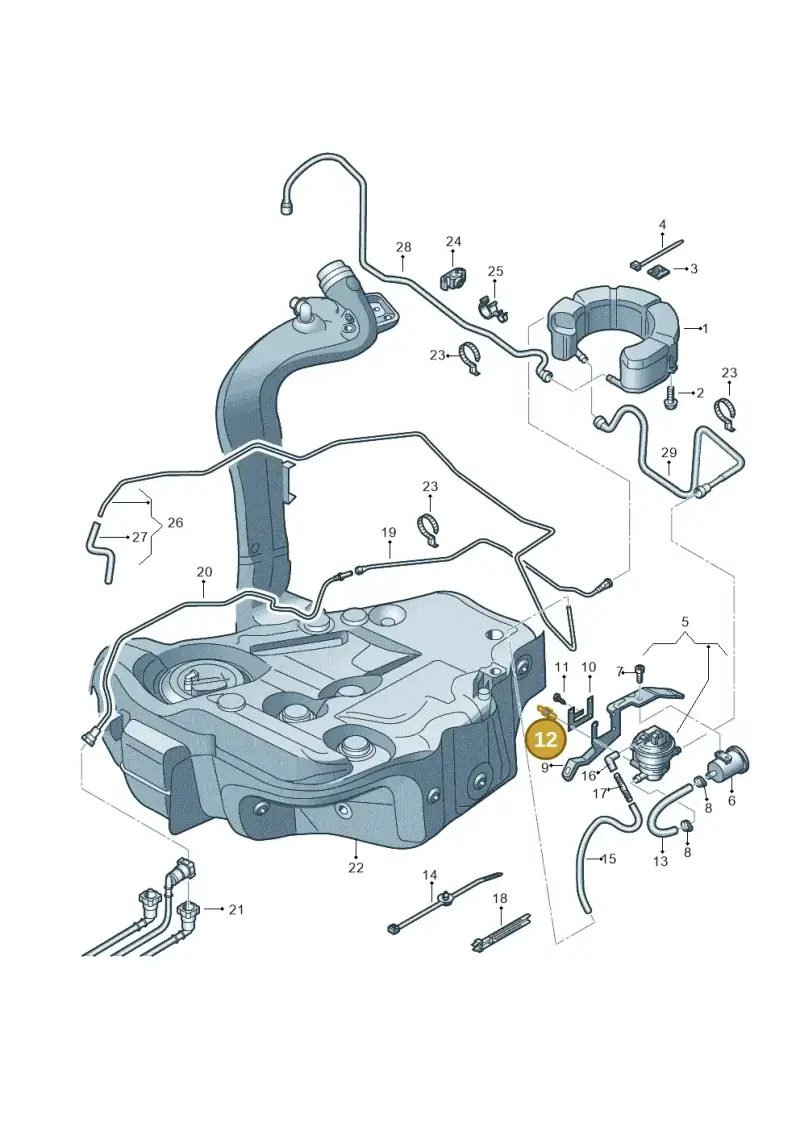 431907349 — Audi TTS Coupe 2.0 (2010-2014) diagram 609201600, position 12