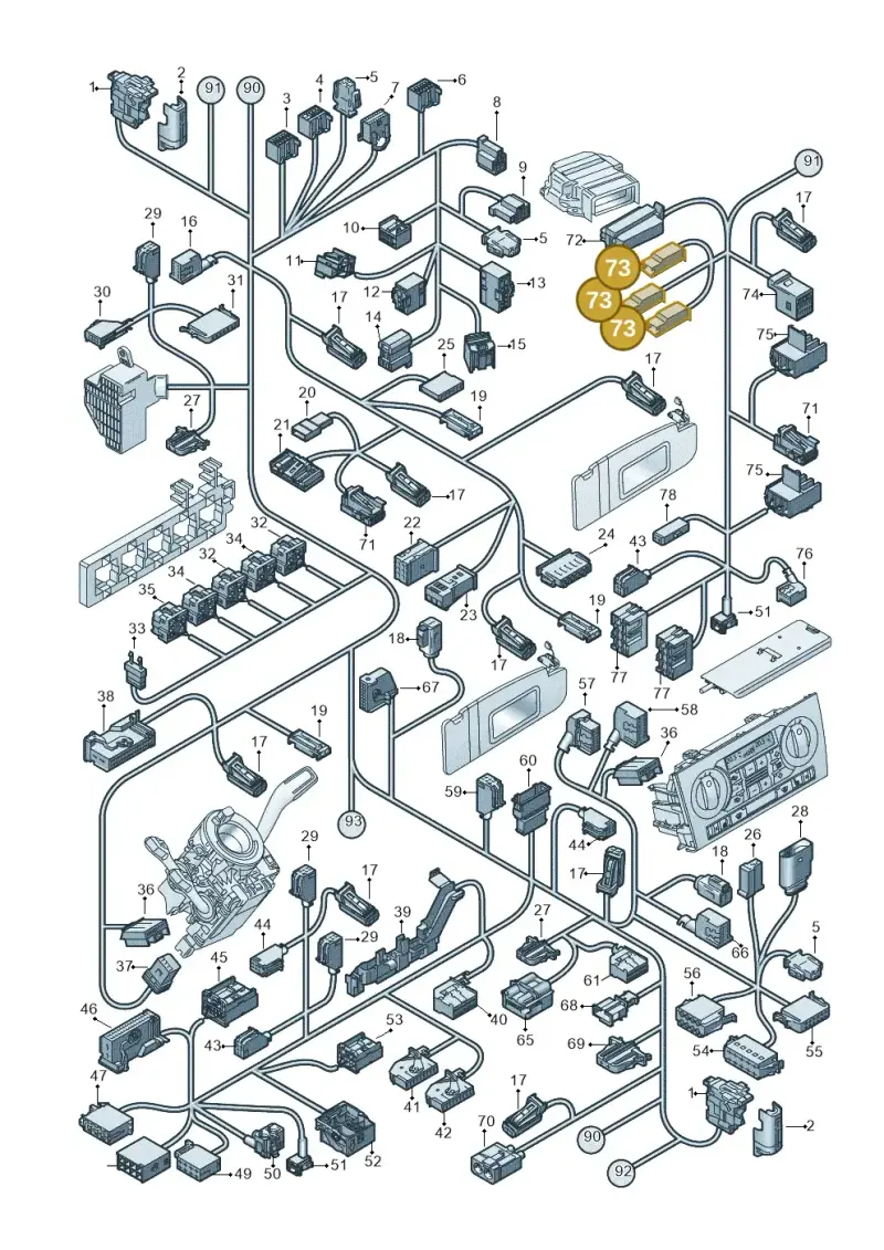 431971995 — Audi A3 Sportback (2008-2013) diagram 646971820, position 73