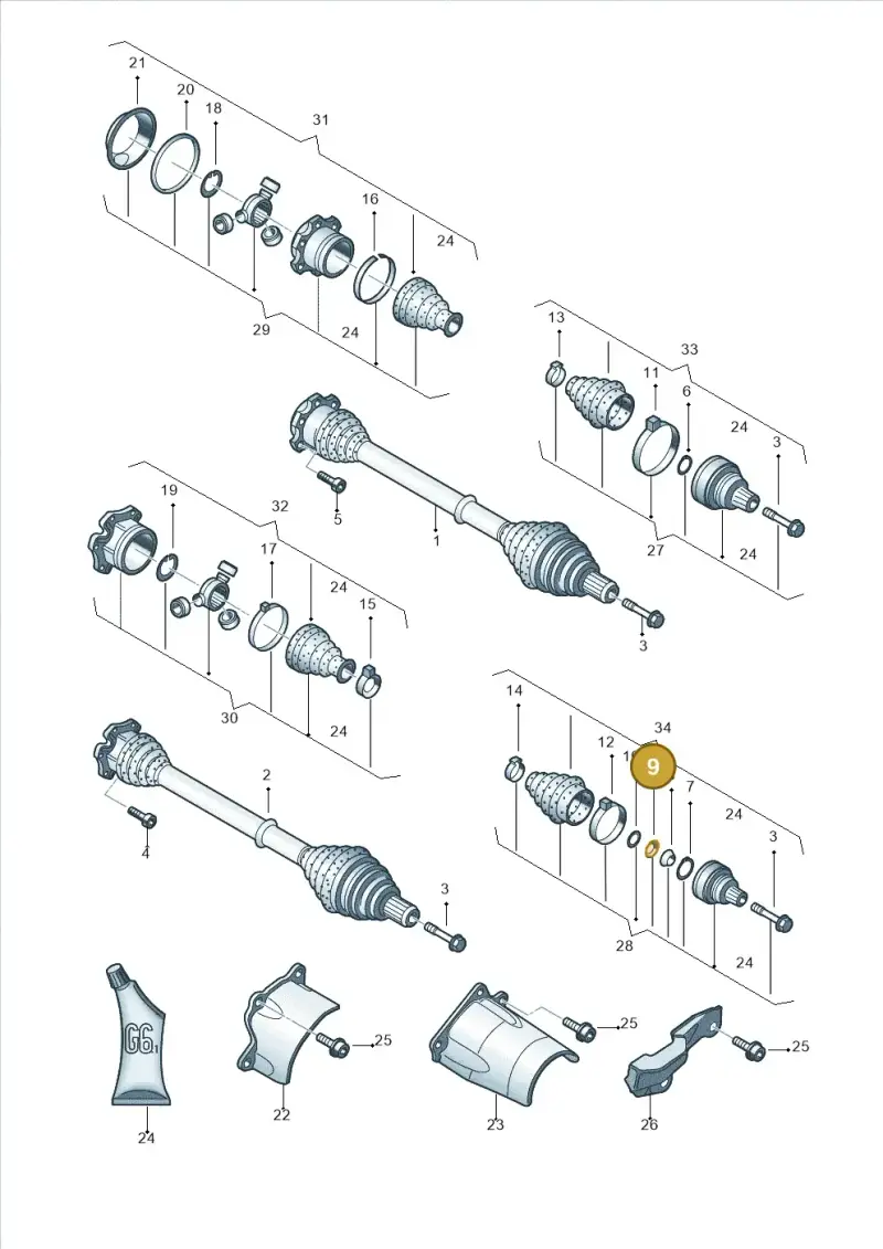 441407287 — Audi A4/S4 Cabrio./qu. (2002-2006) diagram 249407250, position 9