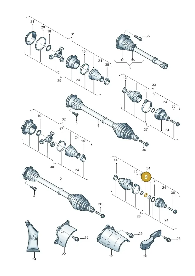 441407287 — Audi RS6 qu. (2003-2004) diagram 264407250, position 9