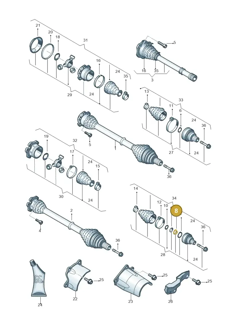 441407295 — Audi RS6 qu. (2003-2004) diagram 264407250, position 8