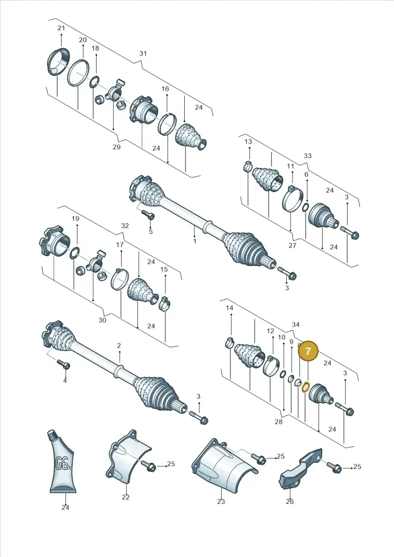 441407297 — Audi A4/S4 Cabrio./qu. (2002-2006) diagram 249407250, position 7