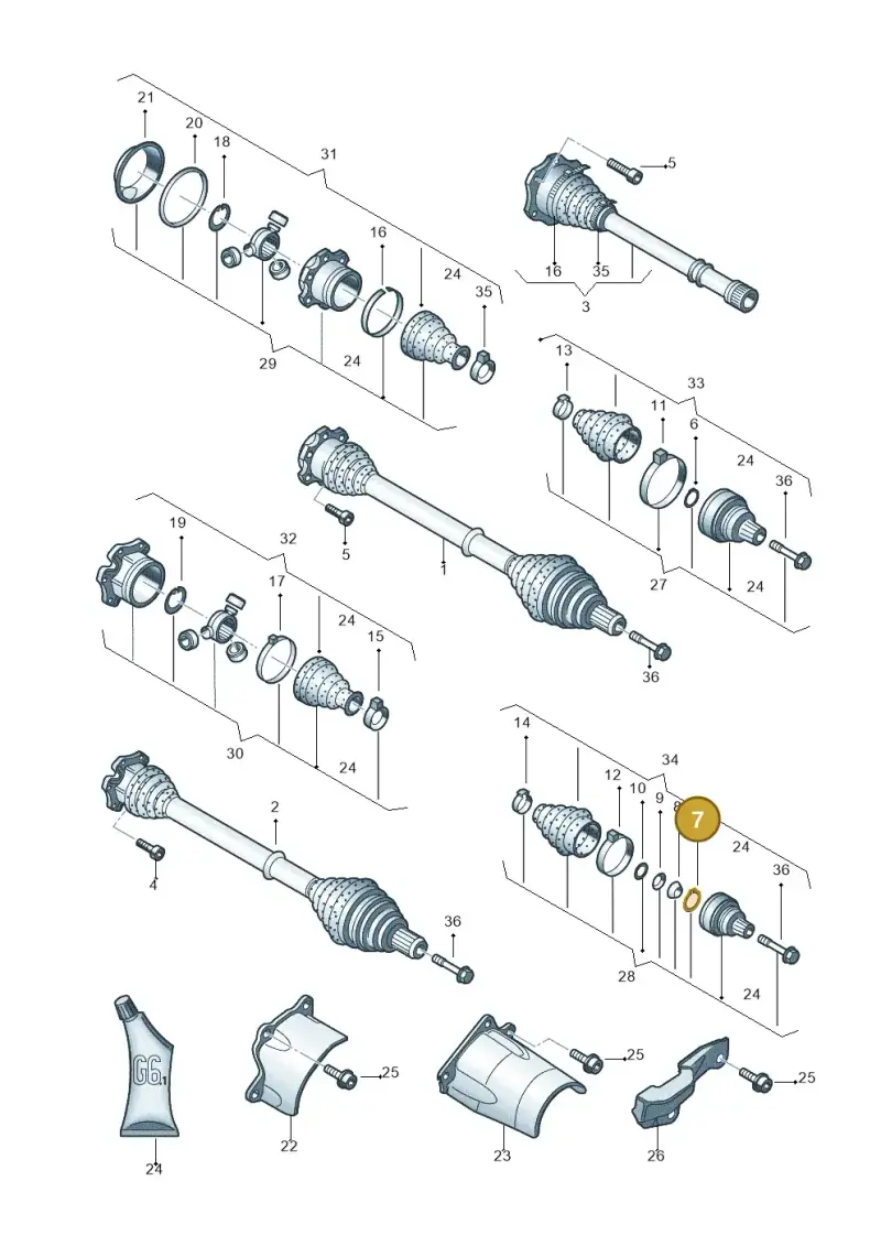 441407297 — Audi RS6 qu. (2003-2004) diagram 264407250, position 7