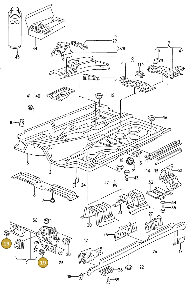 441803583B — Audi S6 plus qu.       97 (1996-1997) diagram 119803150, position 19