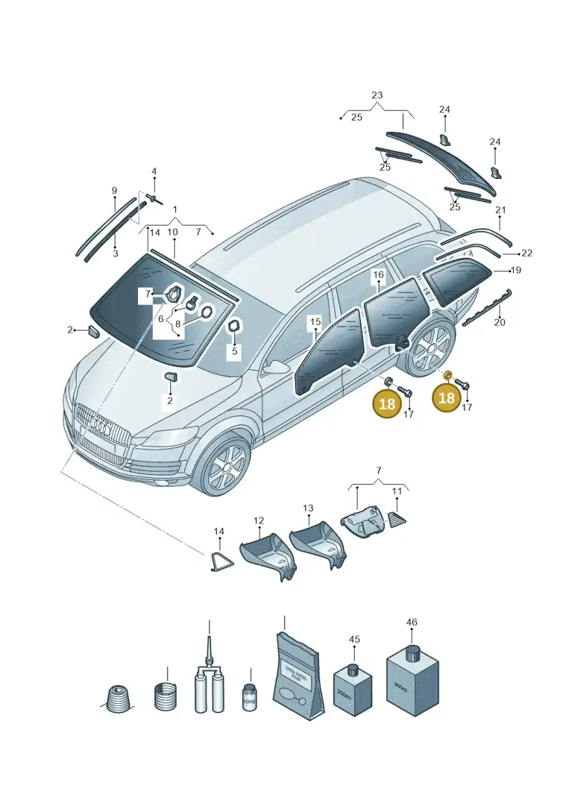 441803583B — Audi Q7                07> (2006-) diagram 493845000, position 18