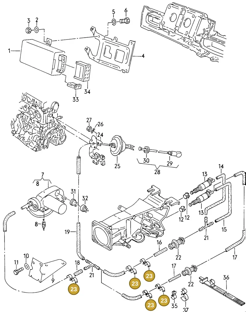 441971848A — Audi V8 (1989-1993) diagram 090155420, position 23