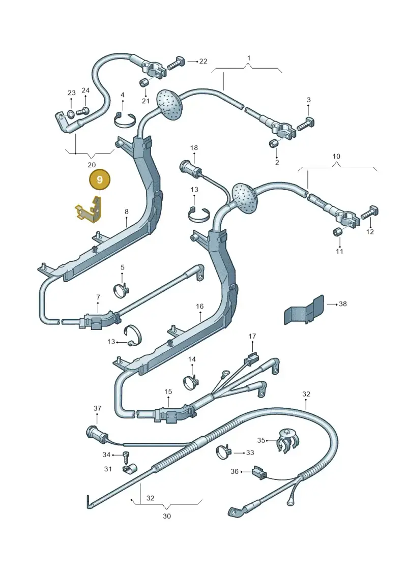 441971848A — Audi A4     F>8D-W-.. (1995-1997) diagram 156972040, position 9