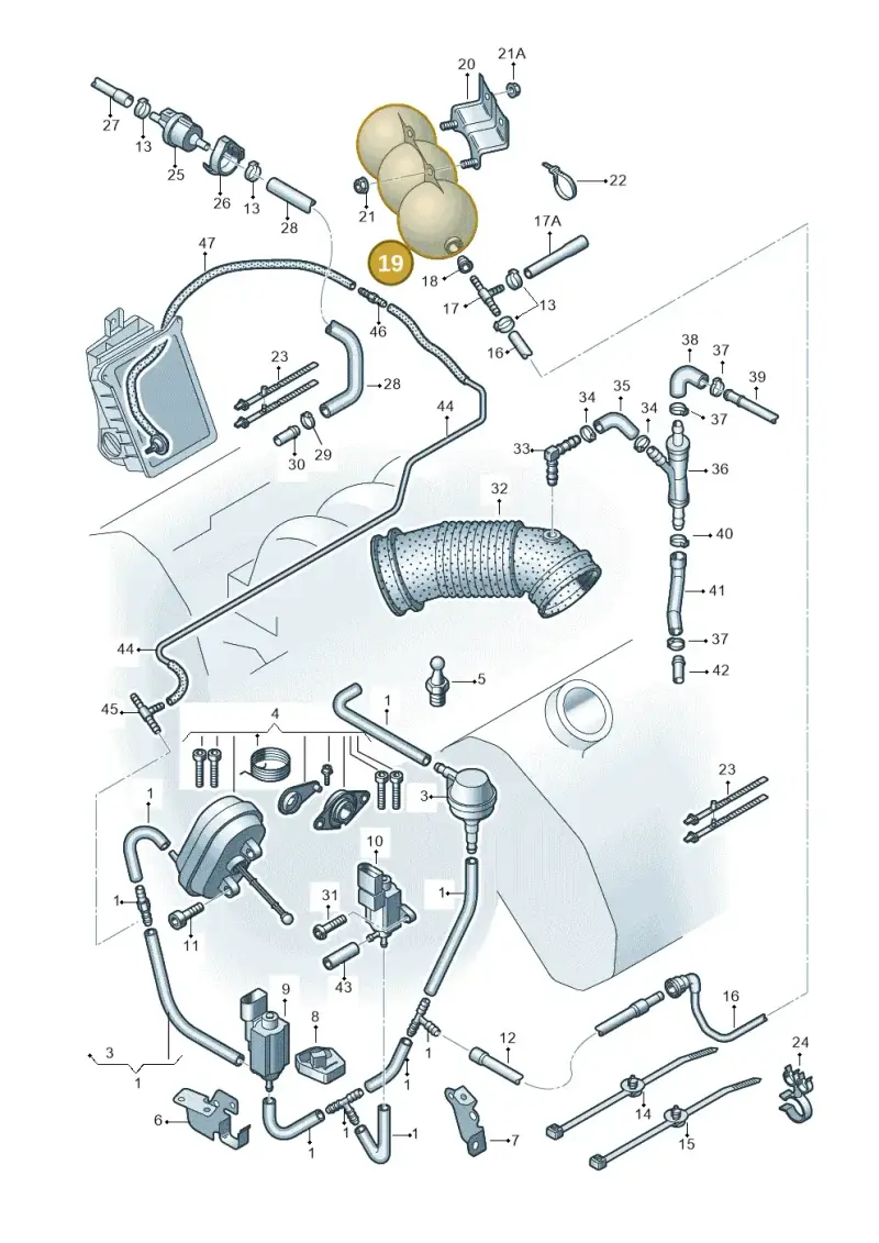 443131541 — Audi A4/S4 Cabrio./qu. 07> (2006-) diagram 249133840, position 19
