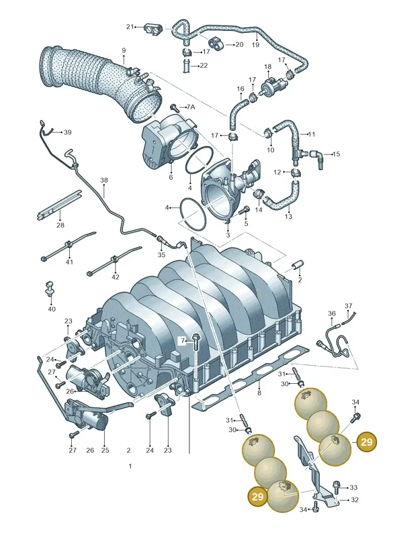 443131541 — Audi A8/S8/qu. lang    08> (2007-) diagram 291133630, position 29