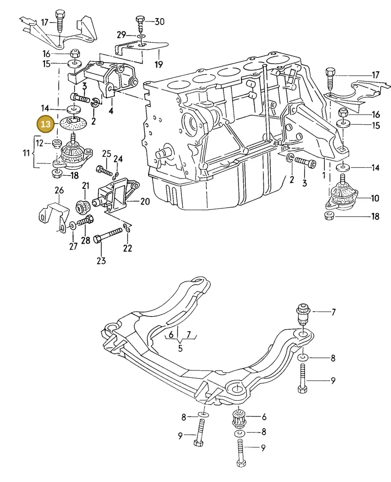 443199469C — Audi 80/90 (1989-1991) diagram 071033000, position 13