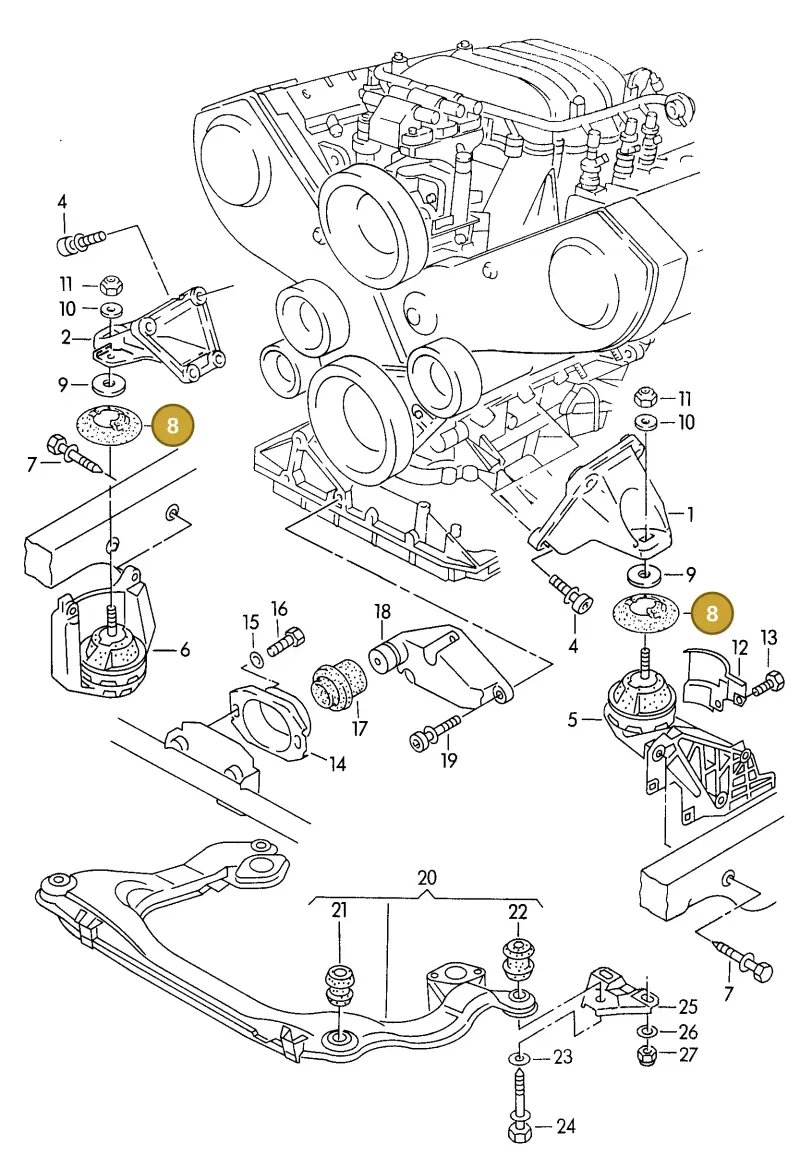 443199469C — Audi Coupe/3 (1994-1995) diagram 114199400, position 8