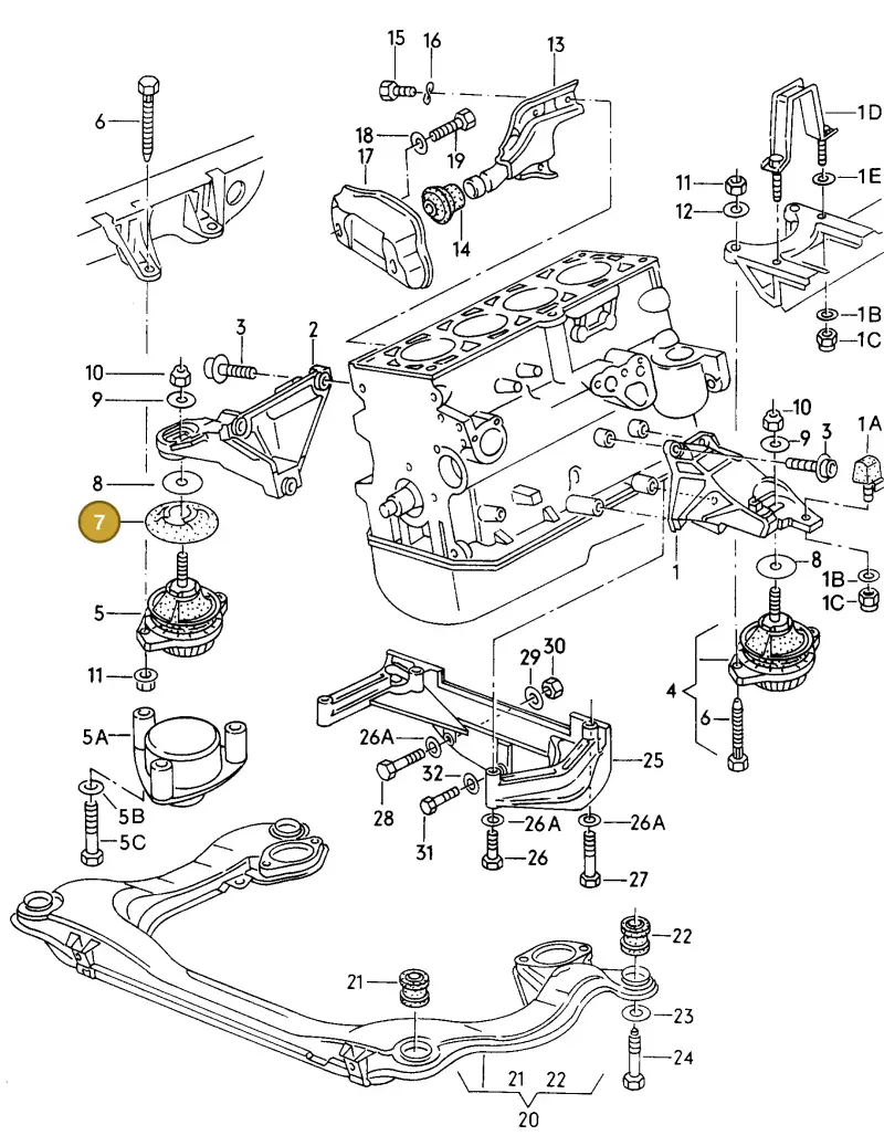 443199469C — Audi 90 qu.            95 (1994-1995) diagram 123199200, position 7