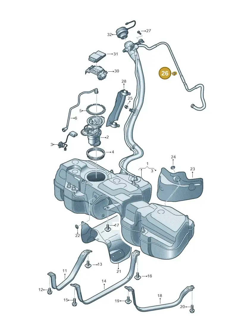 443809948 — Audi RS Q8 Quattro (2019-) diagram 595201110, position 26
