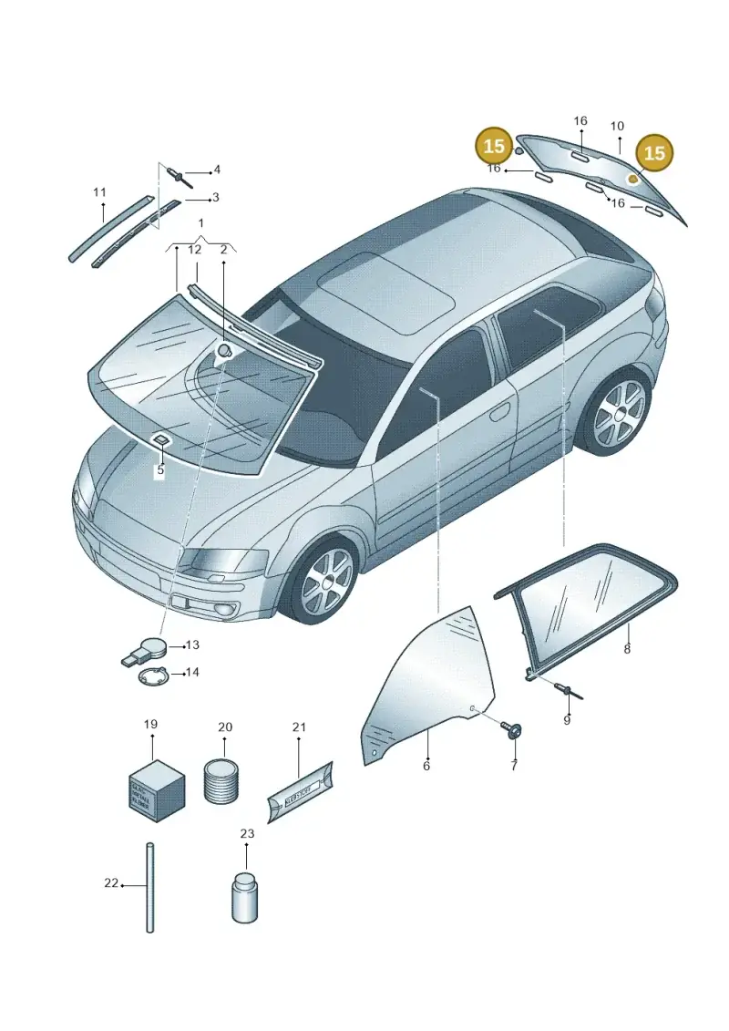 443845237D — Audi A3 Sportback (2008-2013) diagram 412845000, position 15