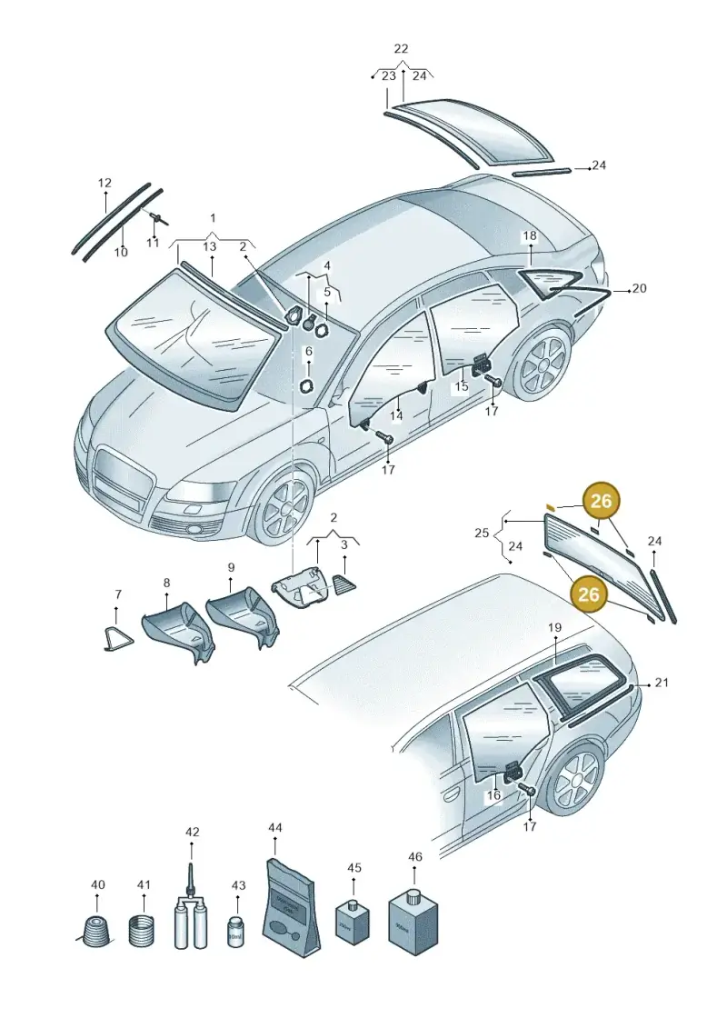 443845237D — Audi A6 2.7 TDI (2008-2011) diagram 448845100, position 26