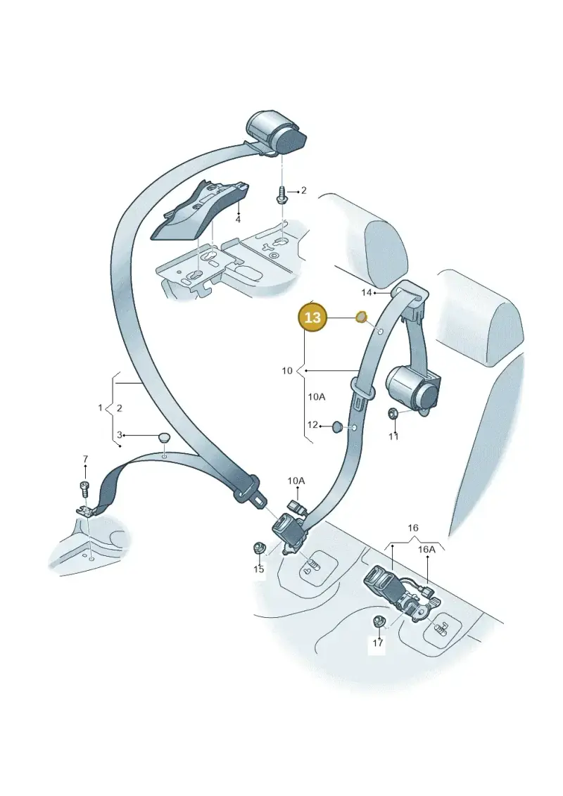 443857847A — Audi RS3 Limousine (2017-2020) diagram 745857700, position 13