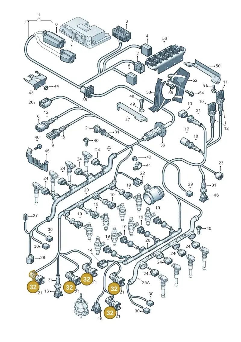 443906102C — Audi A8/S8/qu. lang (2003-2007) diagram 291971600, position 32