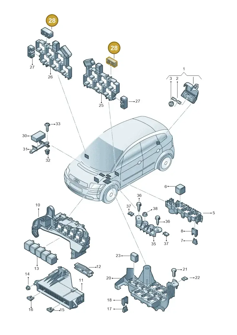 443937105C — Audi A2 (2000-2005) diagram 248937000, position 28