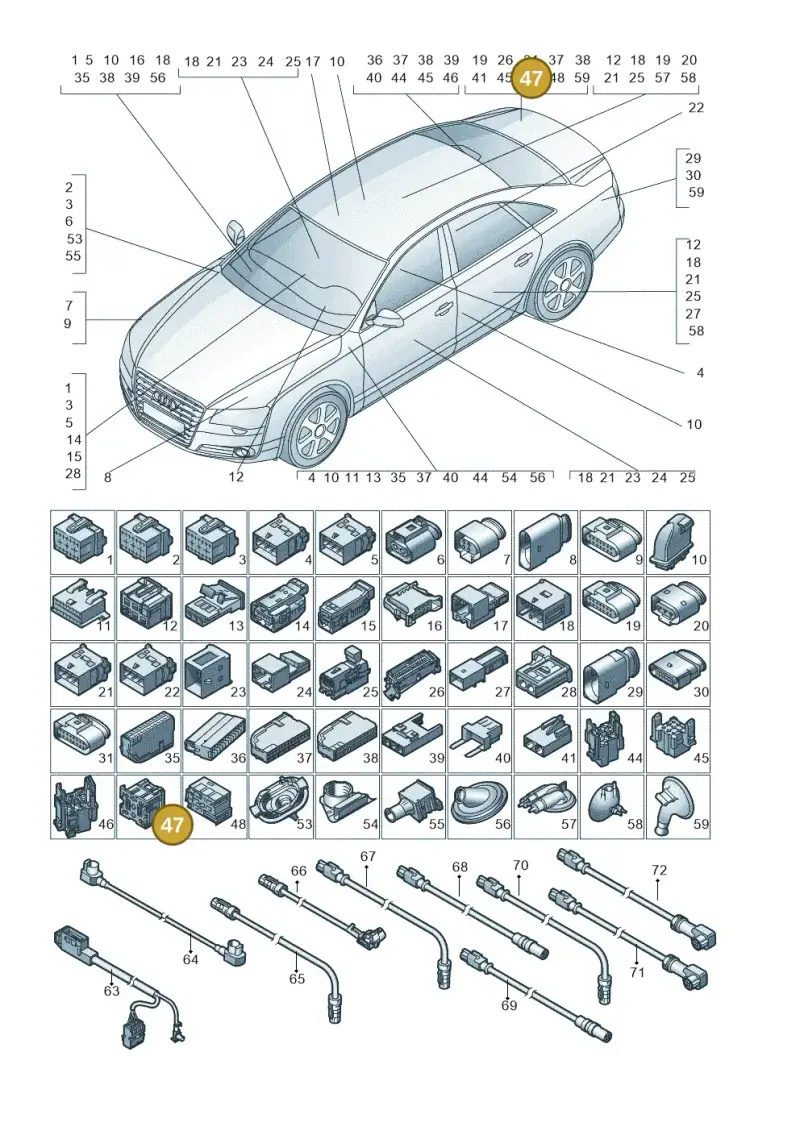443937528 — Audi A8L qu. 3.0 TDI (2013-2018) diagram 771971790, position 47