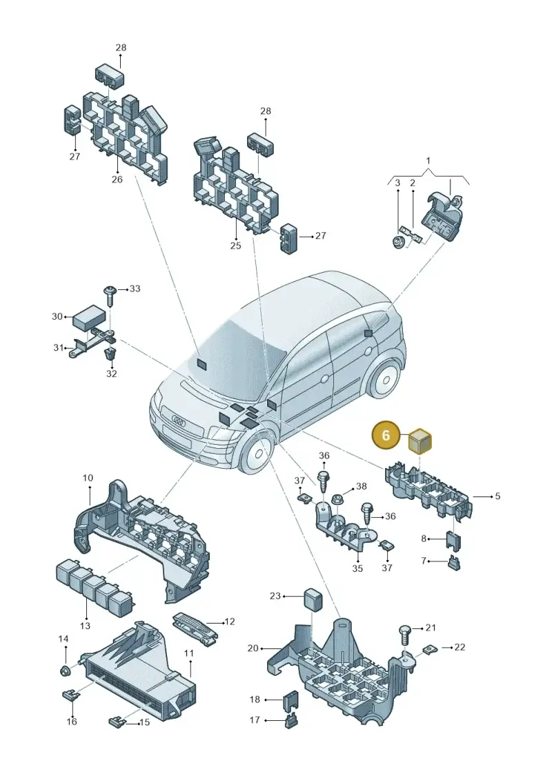 443951253AA — Audi A2 (2000-2005) diagram 248937000, position 6