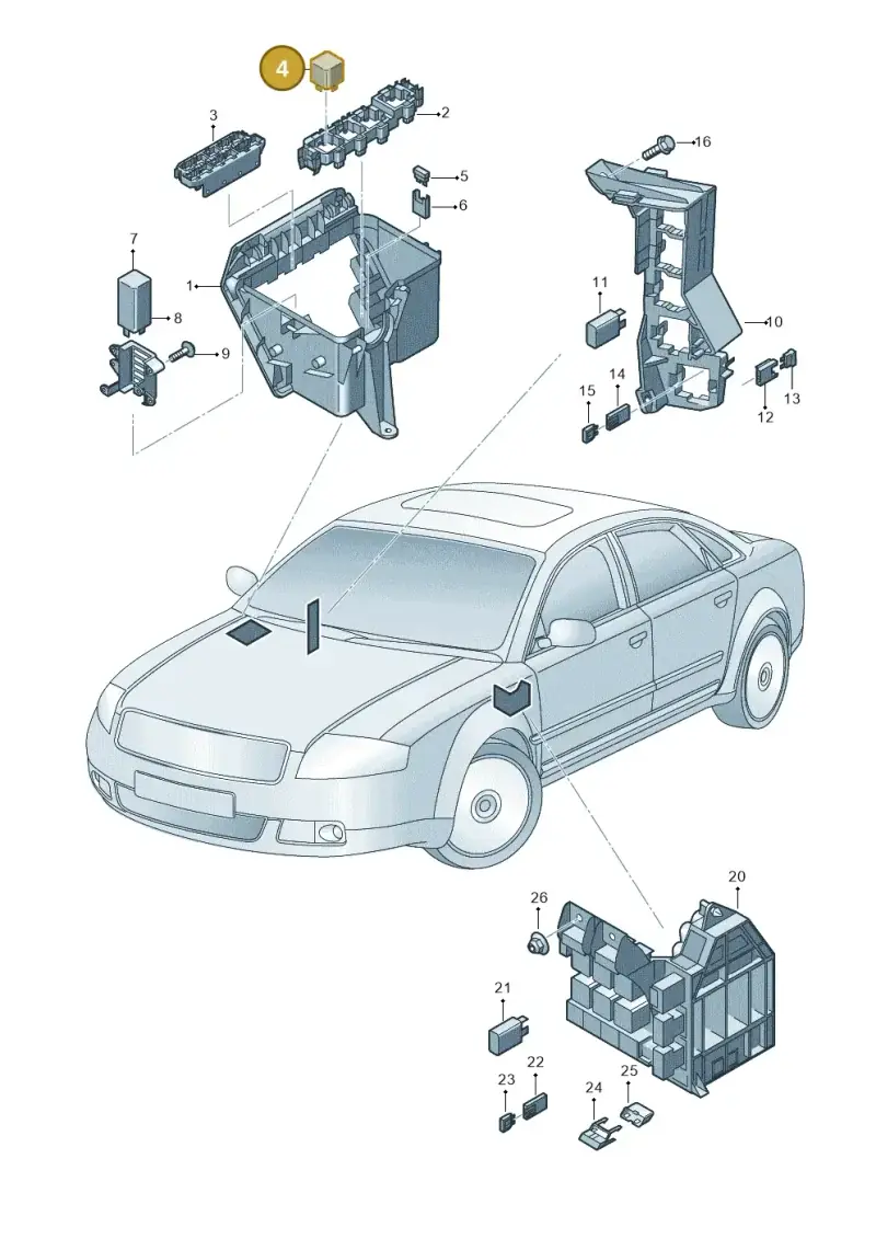 443951253AA — Audi A8/S8/qu. lang (2003-2007) diagram 291937000, position 4
