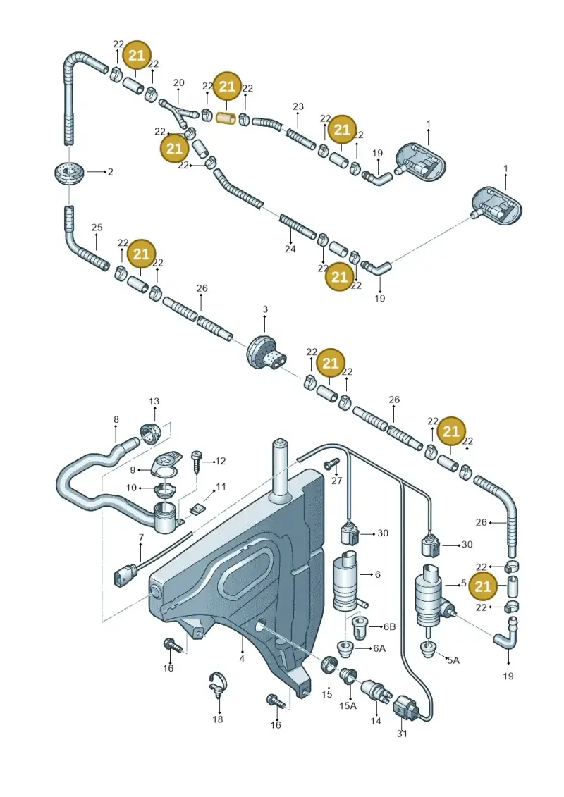 443955665 — Audi Q7 qu. 3.0 TDI (2009-2015) diagram 493955100, position 21