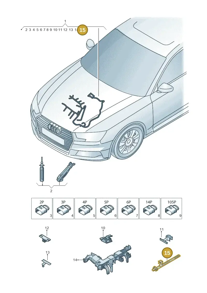 443957818C — Audi A5 Cabrio 2.0 (2016-2018) diagram 849971370, position 15